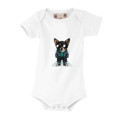 Doggie Baby Sleeve Bodysuit | SOL'S Organic Bambino 01192 White